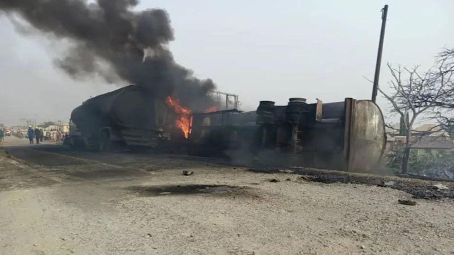 Nigerian fuel tanker explosion kills 35, road safety agency says