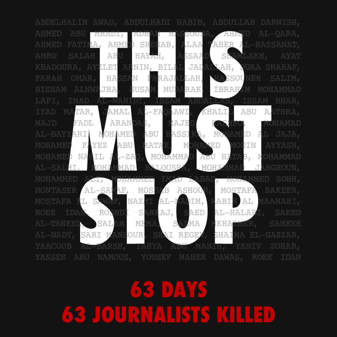 Media workers demand end to killing of journalists in Gaza